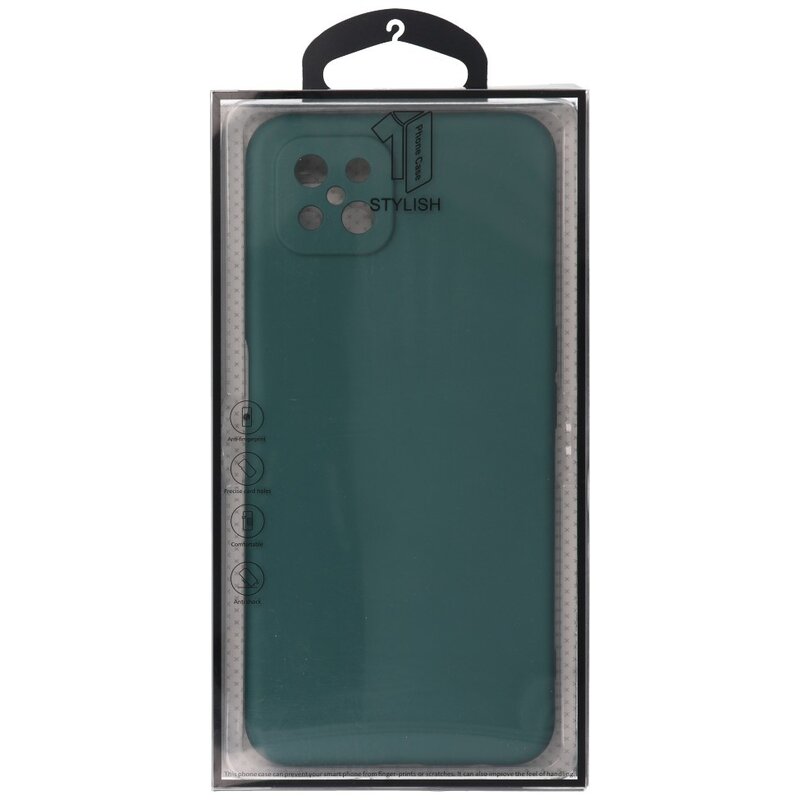 Carcasa de TPU de color de moda de 2.0 mm de espesor para Oppo Reno 4 Z - A92s Verde oscuro