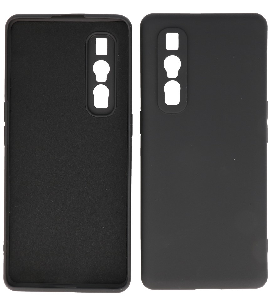 Estuche de TPU de color de moda de 2.0 mm de grosor para Oppo Find X2 Pro Negro