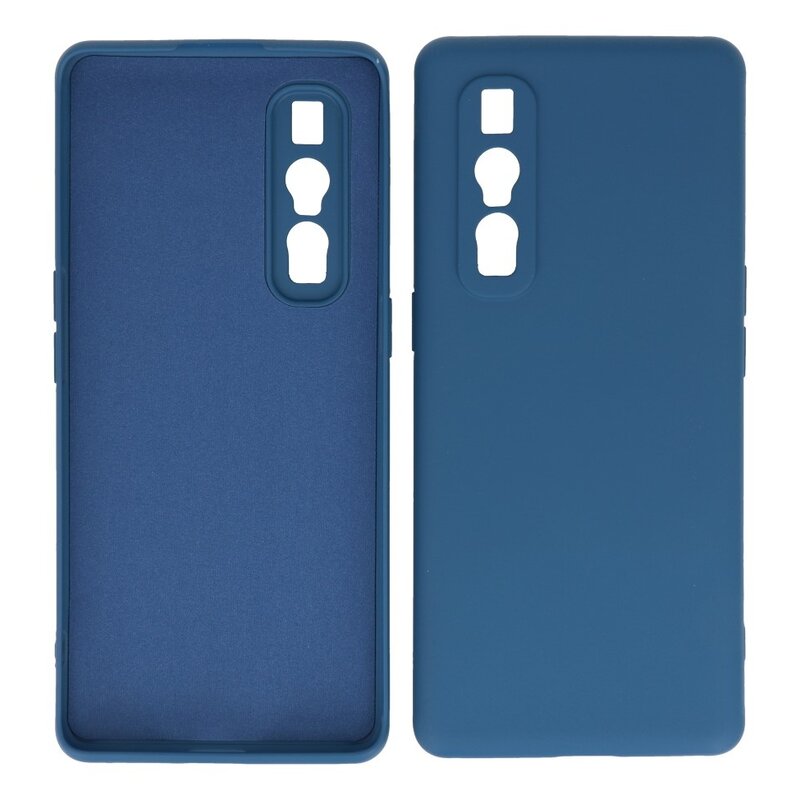 2,0 mm tyk mode farve TPU taske til Oppo Find X2 Pro Navy