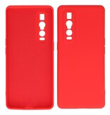 Estuche de TPU de color de moda grueso de 2.0 mm para Oppo Find X2 Pro Rojo