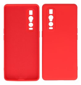 Coque en TPU couleur tendance de 2,0 mm d'épaisseur Oppo Find X2 Pro Rouge