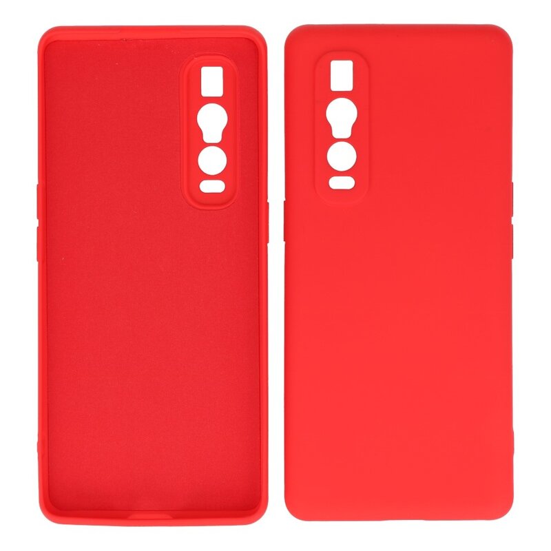 2,0 mm dickes TPU-Gehäuse in Modefarbe für Oppo Find X2 Pro Red