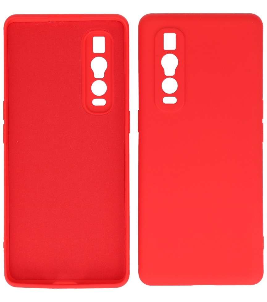 Estuche de TPU de color de moda grueso de 2.0 mm para Oppo Find X2 Pro Rojo