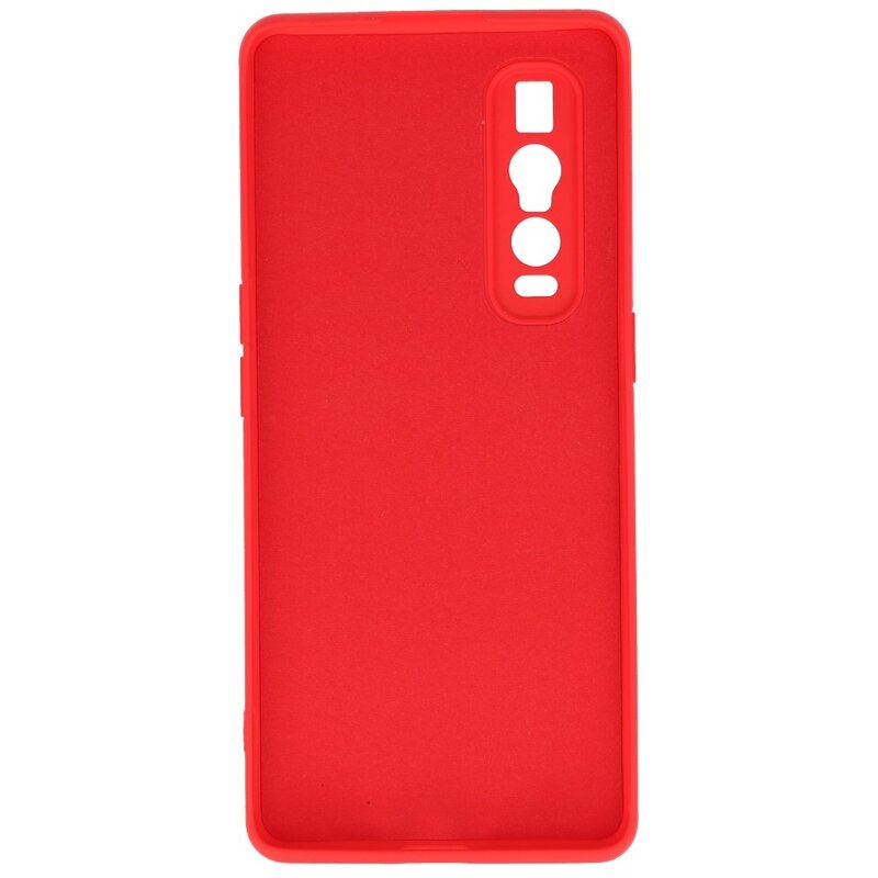 Estuche de TPU de color de moda grueso de 2.0 mm para Oppo Find X2 Pro Rojo