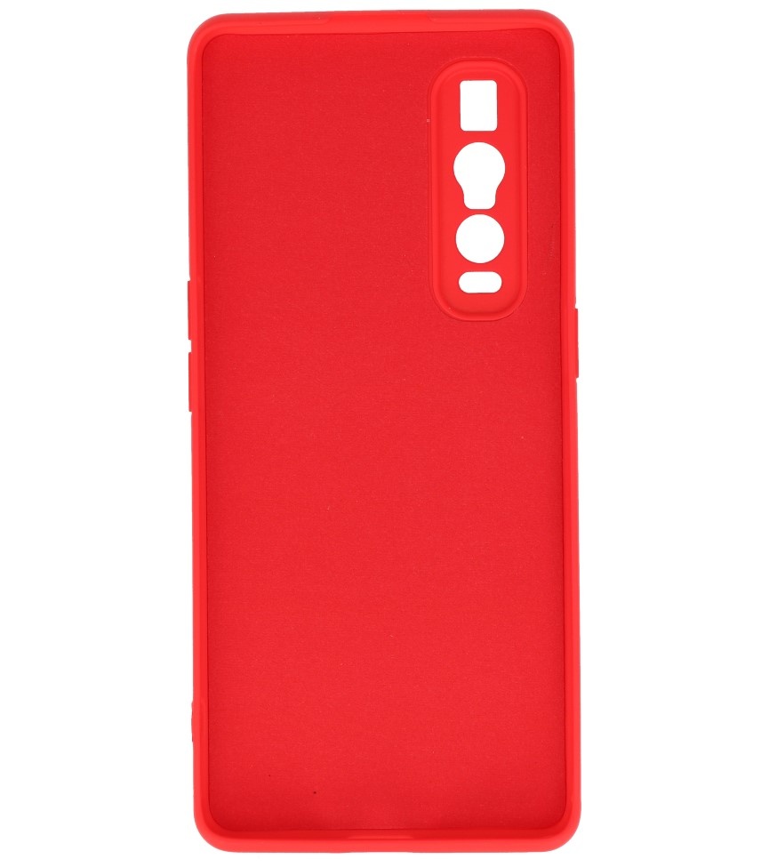 Estuche de TPU de color de moda grueso de 2.0 mm para Oppo Find X2 Pro Rojo