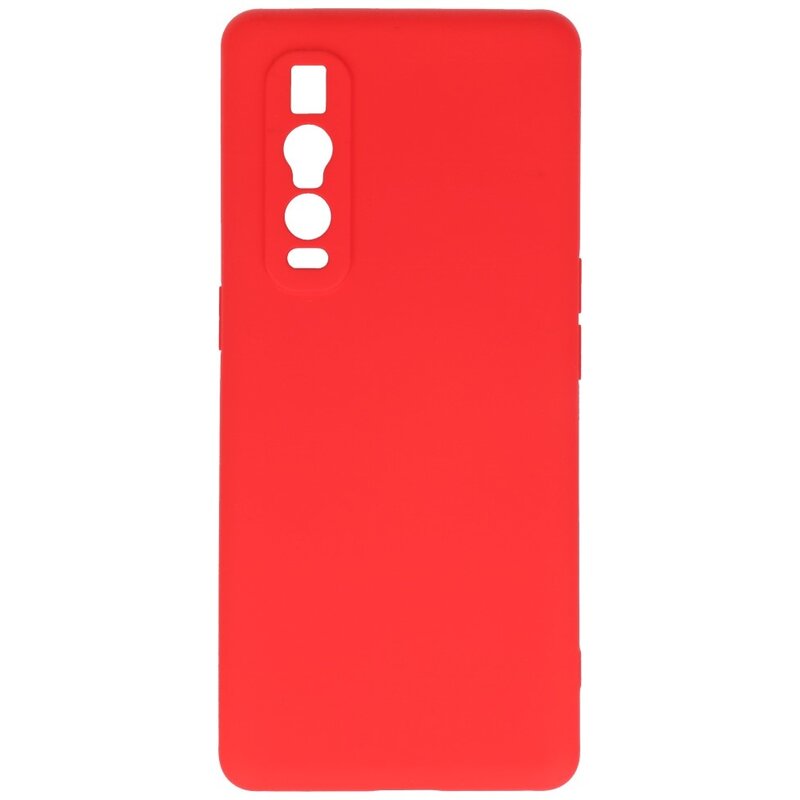 Estuche de TPU de color de moda grueso de 2.0 mm para Oppo Find X2 Pro Rojo