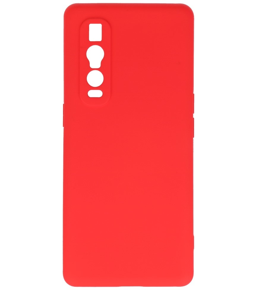 Coque en TPU couleur tendance de 2,0 mm d'épaisseur pour Oppo Find X2 Pro Red