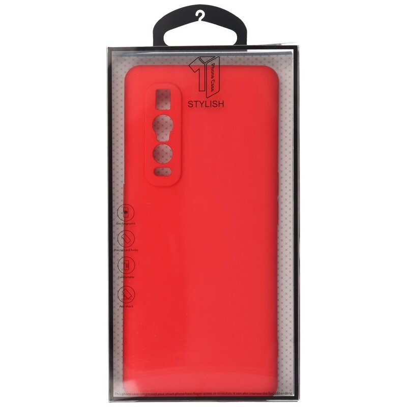 Estuche de TPU de color de moda grueso de 2.0 mm para Oppo Find X2 Pro Rojo