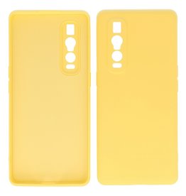 Custodia in TPU di colore moda spesso 2,0 mm Oppo Find X2 Pro Yellow