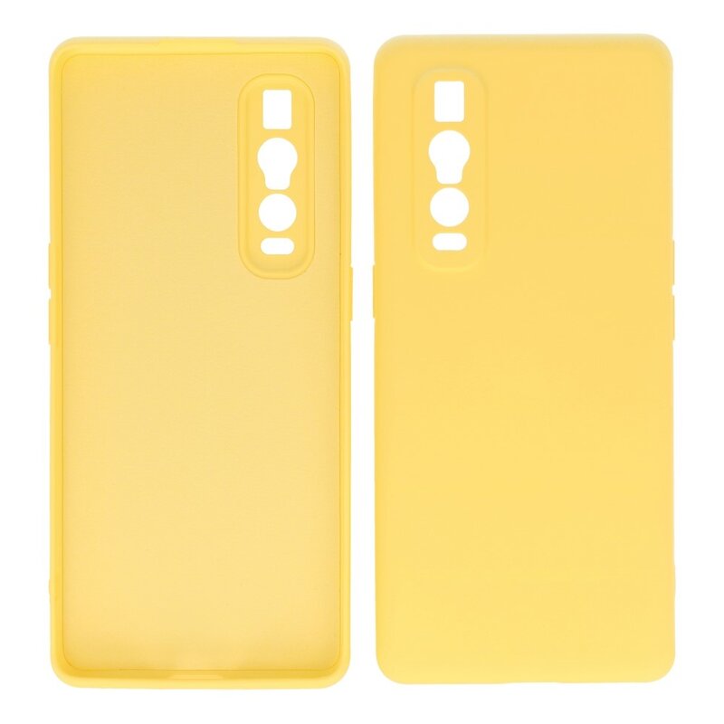 Custodia in TPU di colore moda spesso 2,0 mm per Oppo Find X2 Pro Yellow