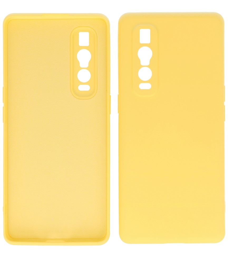 Coque en TPU couleur tendance de 2,0 mm d'épaisseur pour Oppo Find X2 Pro Jaune