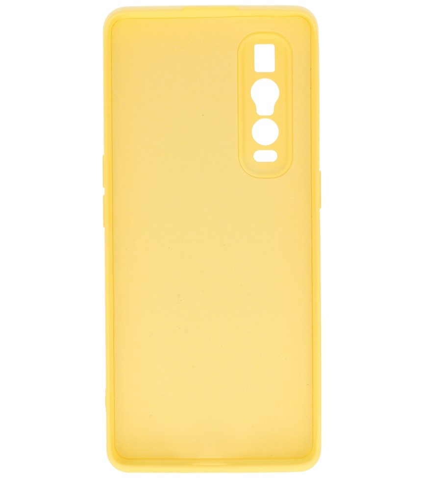 Coque en TPU couleur tendance de 2,0 mm d'épaisseur pour Oppo Find X2 Pro Jaune