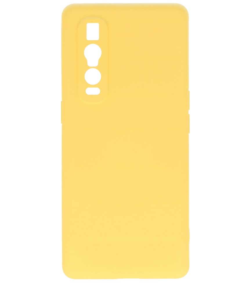 Coque en TPU couleur tendance de 2,0 mm d'épaisseur pour Oppo Find X2 Pro Jaune