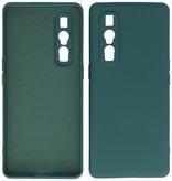 Estuche de TPU de color de moda grueso de 2.0 mm para Oppo Find X2 Pro Verde oscuro