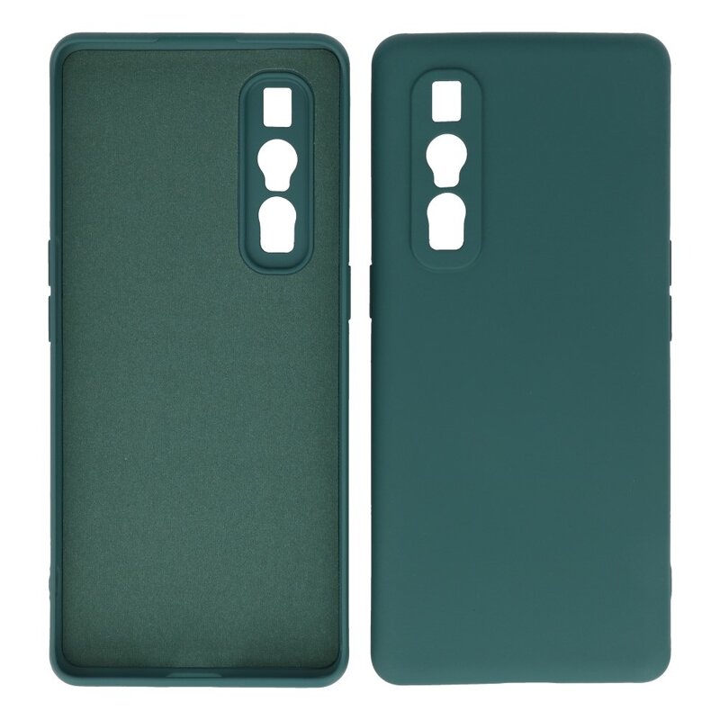 2,0 mm tyk mode farve TPU taske til Oppo Find X2 Pro mørkegrøn