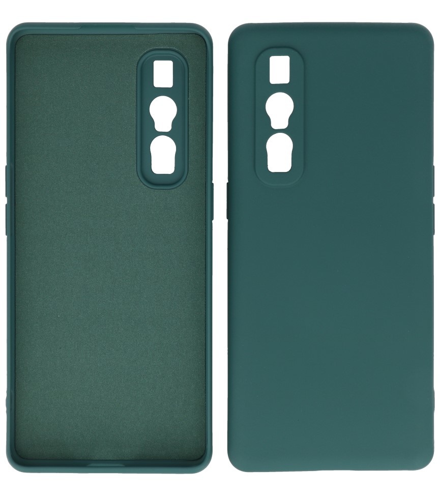 Estuche de TPU de color de moda grueso de 2.0 mm para Oppo Find X2 Pro Verde oscuro