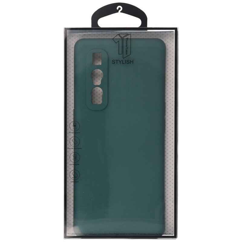 2,0 mm tyk mode farve TPU taske til Oppo Find X2 Pro mørkegrøn