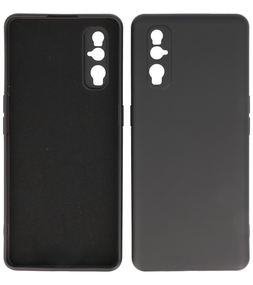 2.0mm Dikke Fashion Color TPU Hoesje voor Oppo Find X2 Zwart