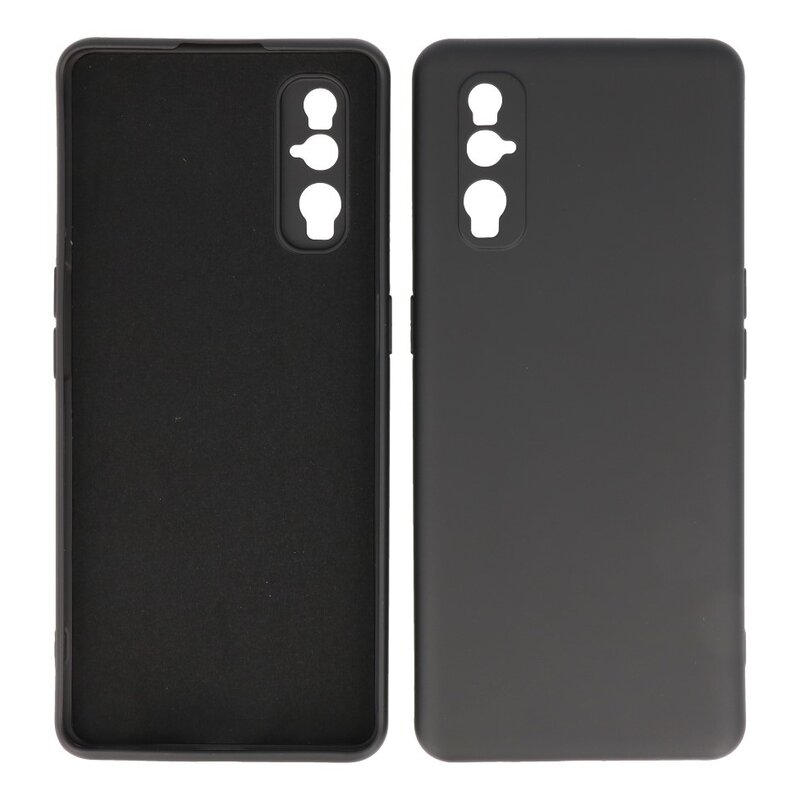 Estuche de TPU de color de moda grueso de 2.0 mm para Oppo Find X2 Negro