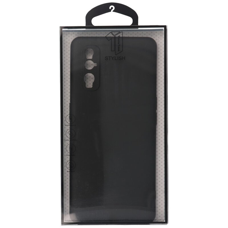 Estuche de TPU de color de moda grueso de 2.0 mm para Oppo Find X2 Negro