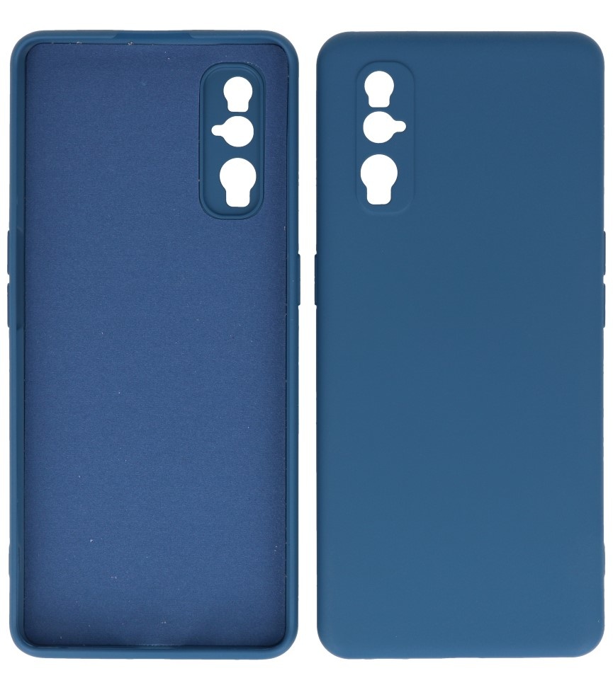 2.0mm Dikke Fashion Color TPU Hoesje voor Oppo Find X2 Navy