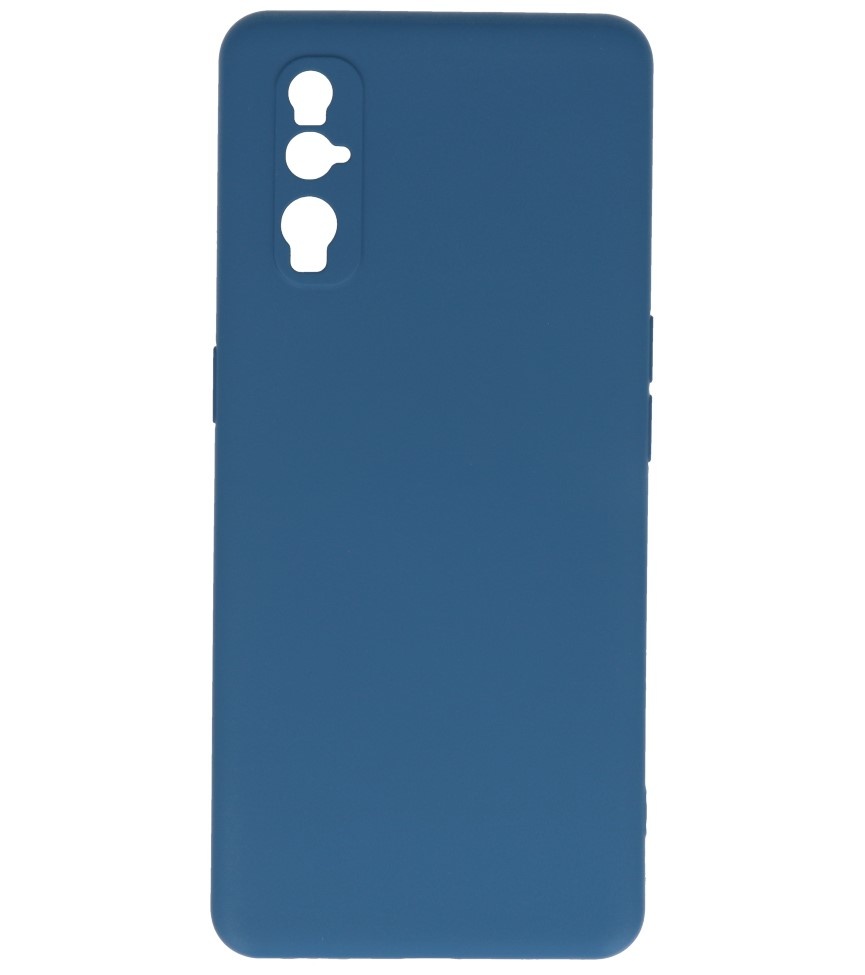 2,0 mm tyk mode farve TPU taske til Oppo Find X2 Navy