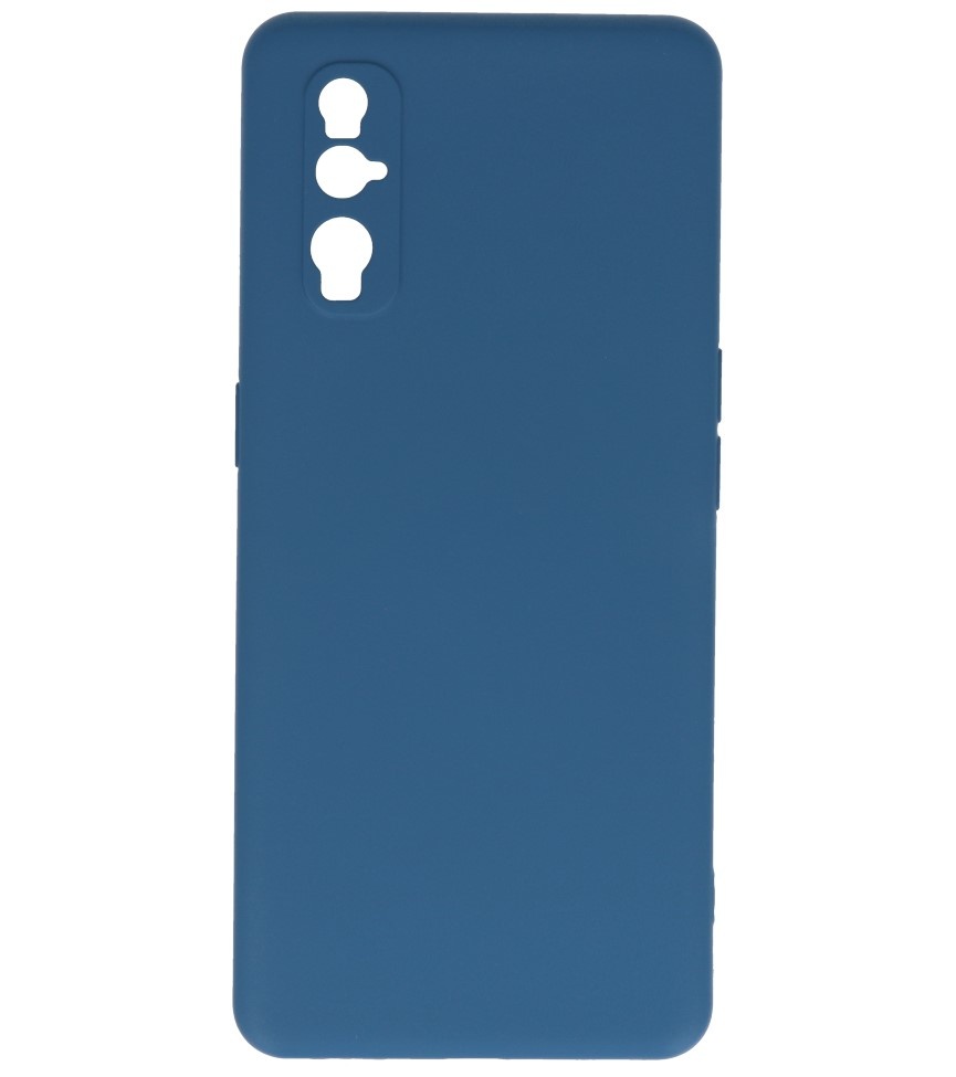 2.0mm Dikke Fashion Color TPU Hoesje voor Oppo Find X2 Navy