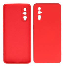 Estuche de TPU de color de moda grueso de 2.0 mm Oppo Find X2 Rojo