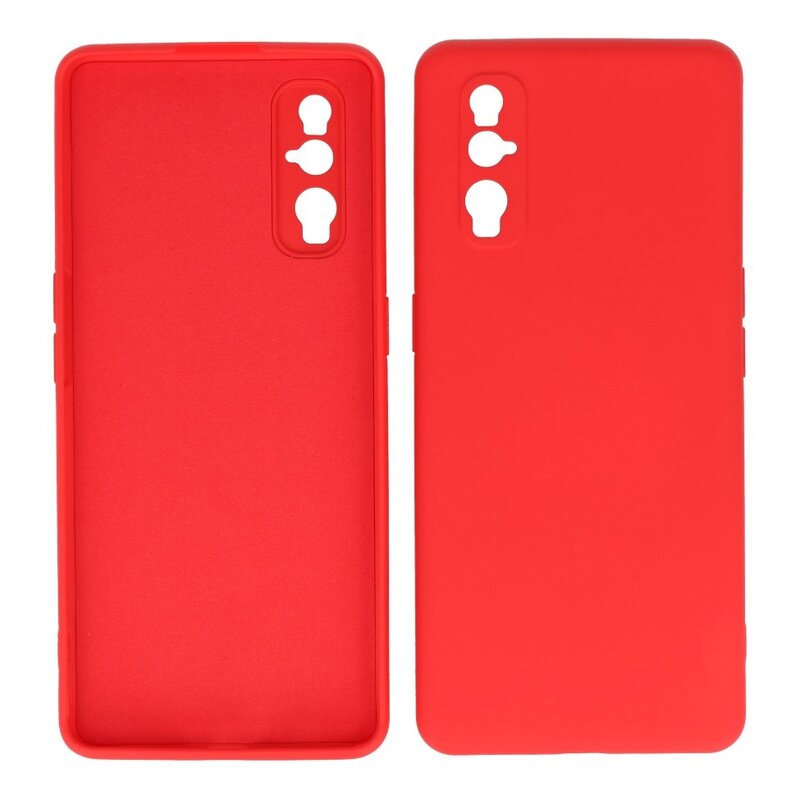 Estuche de TPU de color de moda de 2.0 mm de espesor para Oppo Find X2 Rojo