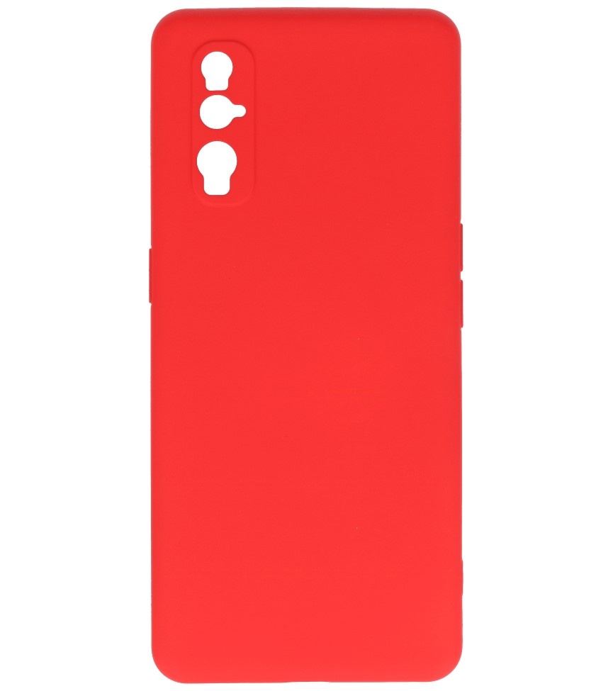 Estuche de TPU de color de moda de 2.0 mm de espesor para Oppo Find X2 Rojo