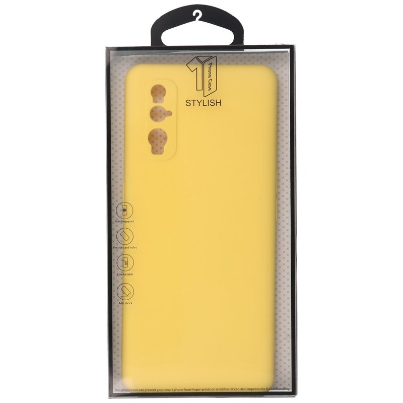 Custodia in TPU color moda spessa 2,0 mm per Oppo Find X2 giallo