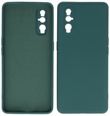 Estuche de TPU de color de moda grueso de 2.0 mm para Oppo Find X2 Verde oscuro