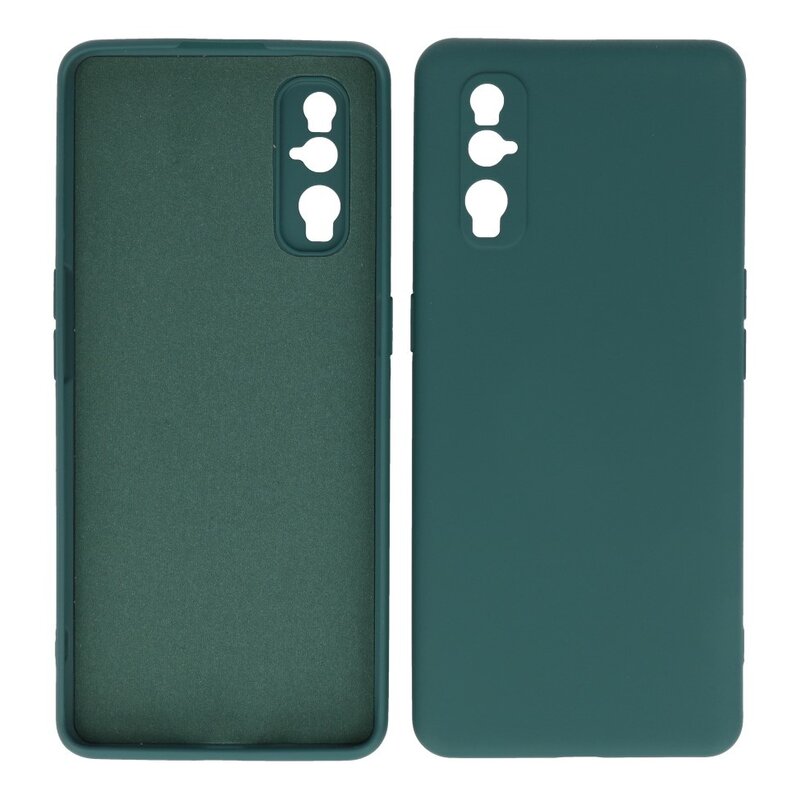 2,0 mm tyk mode farve TPU taske til Oppo Find X2 mørkegrøn