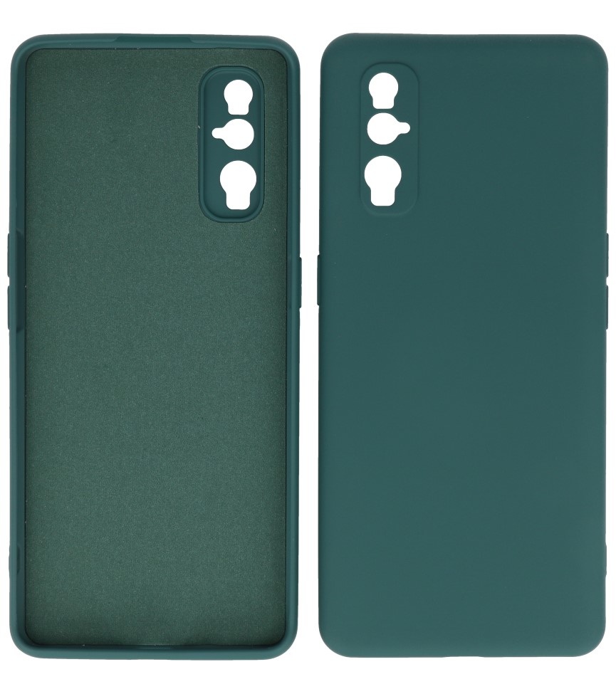 Estuche de TPU de color de moda grueso de 2.0 mm para Oppo Find X2 Verde oscuro