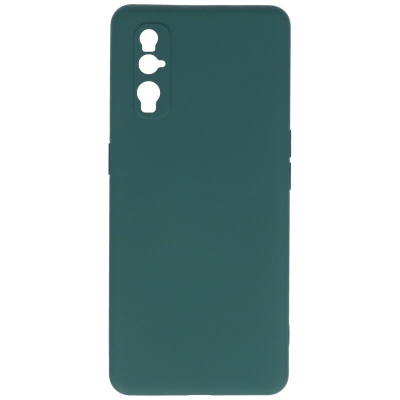 2,0 mm tyk mode farve TPU taske til Oppo Find X2 mørkegrøn