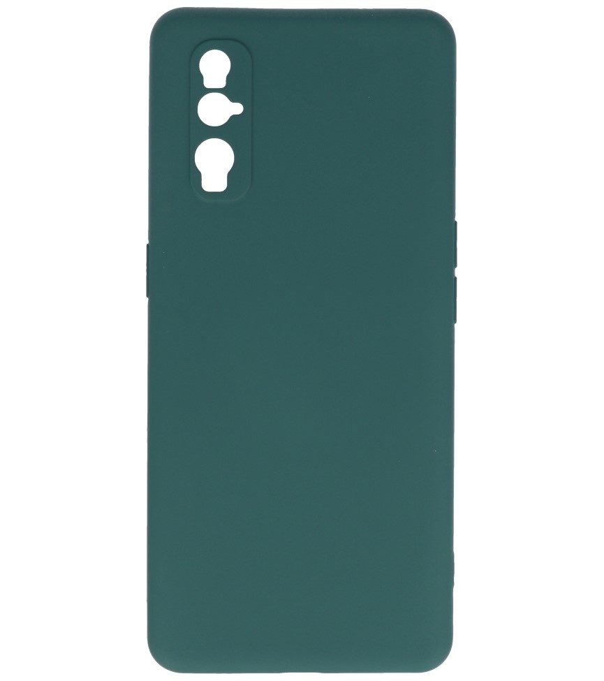 Estuche de TPU de color de moda grueso de 2.0 mm para Oppo Find X2 Verde oscuro
