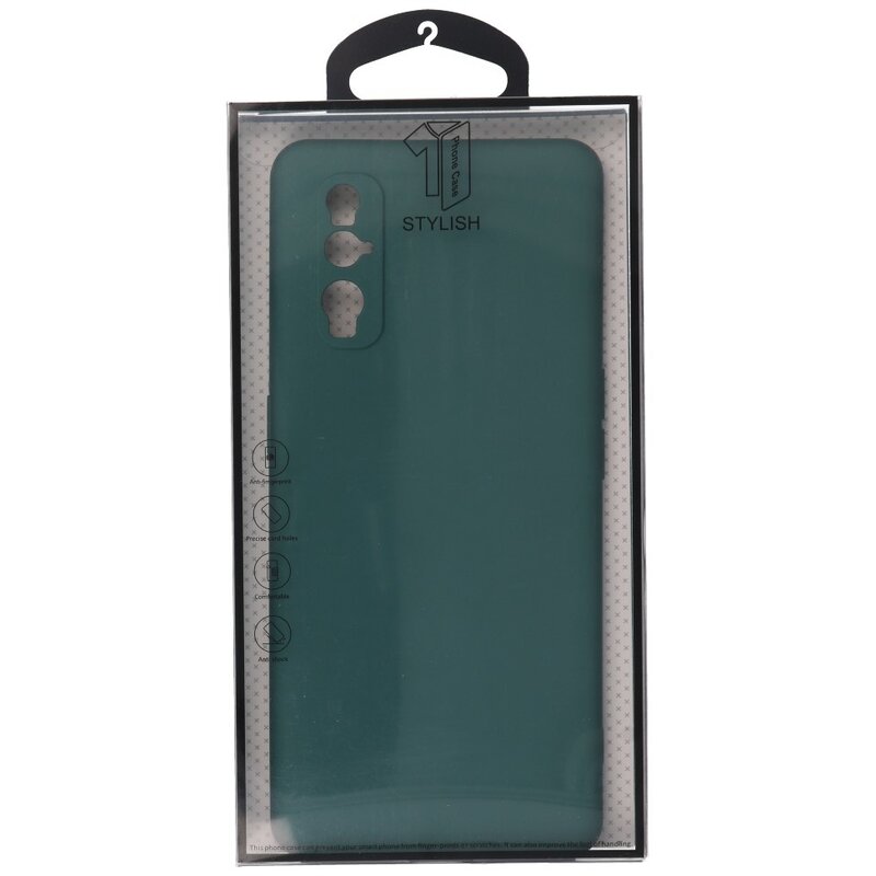 Custodia in TPU color moda spessa 2,0 mm per Oppo Find X2 verde scuro