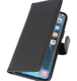 Funda Bookstyle de cuero hecha a mano MF para iPhone 12 - 12 Pro Negro