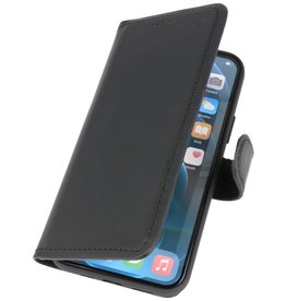 Funda Bookstyle de cuero hecha a mano MF para iPhone 12 - 12 Pro Negro