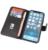 Custodia a libro MF in pelle fatta a mano per iPhone 12 - 12 Pro nera