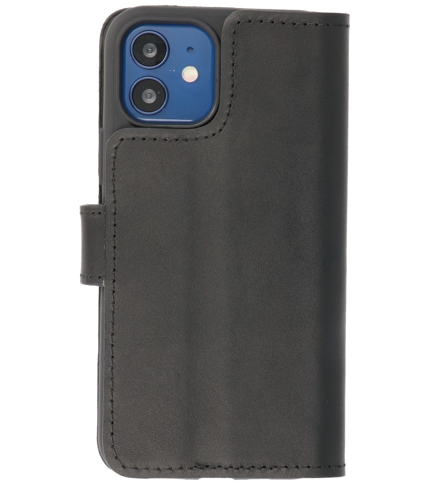 MF Handmade Leather Bookstyle Case iPhone 12 - 12 Pro Black