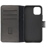 Funda Bookstyle de cuero hecha a mano MF para iPhone 12 - 12 Pro Negro