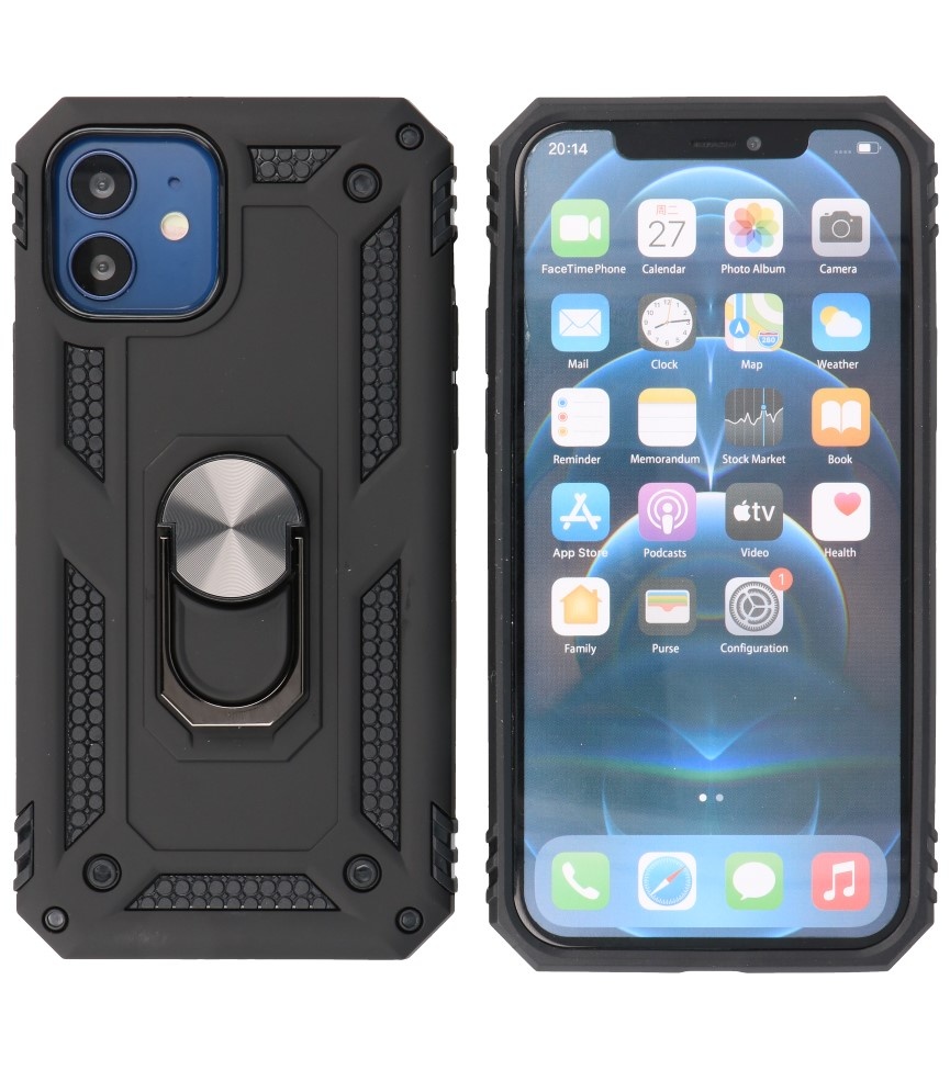 Coque Armor avec anneau pour iPhone 12 Mini Noir