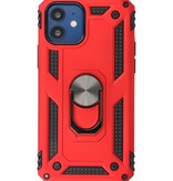 Funda Armor con Soporte para Anillo para iPhone 12 Mini Rojo