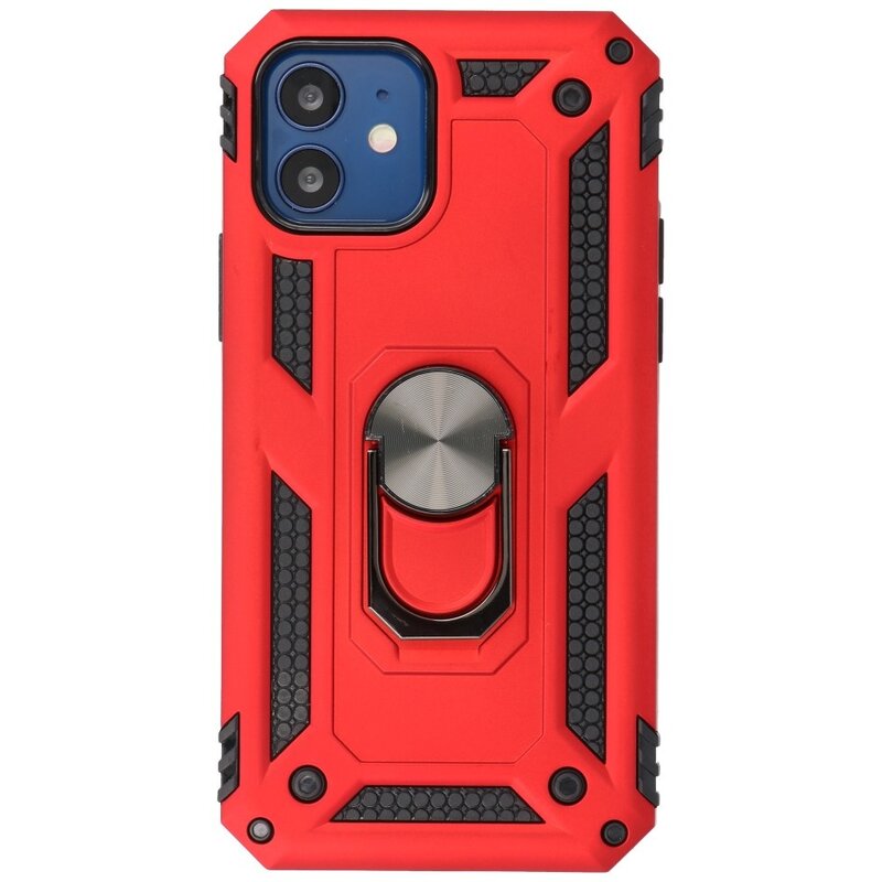 Custodia Armor con supporto ad anello per iPhone 12 Mini Red