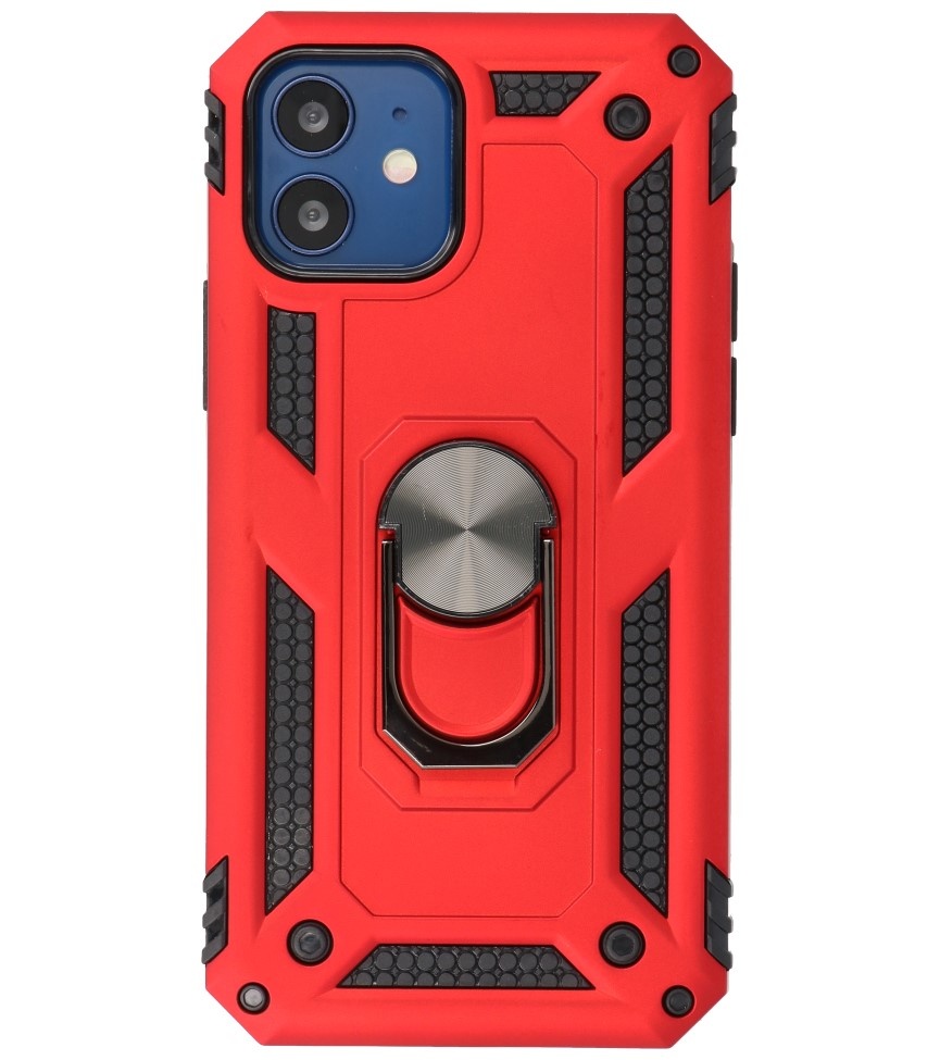 Funda Armor con Soporte para Anillo para iPhone 12 Mini Rojo