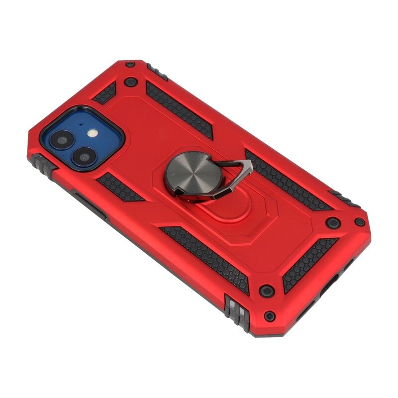 Custodia Armor con supporto ad anello per iPhone 12 Mini Red