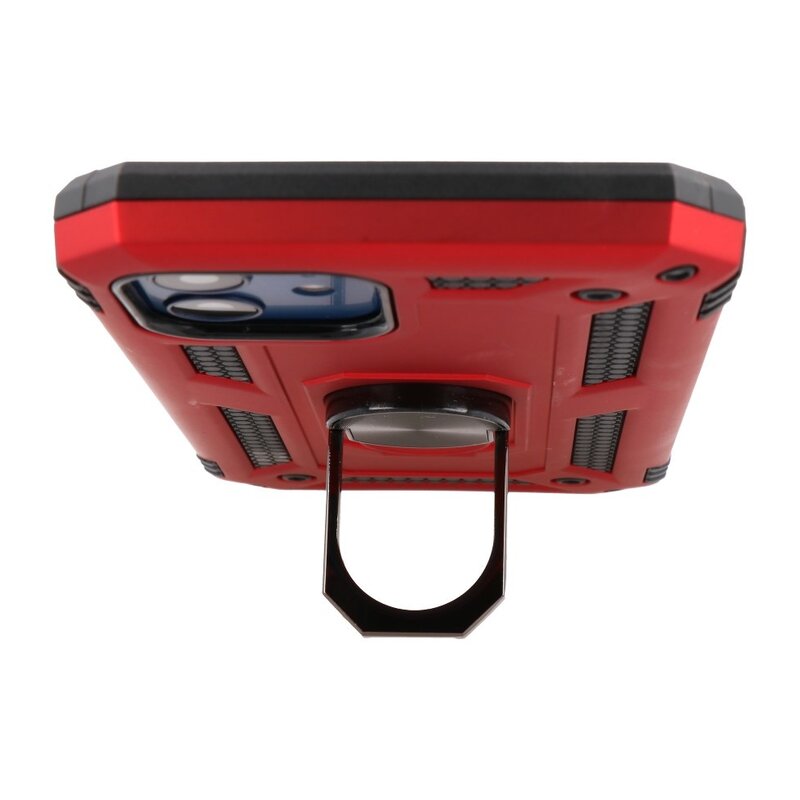 Funda Armor con Soporte para Anillo para iPhone 12 Mini Rojo