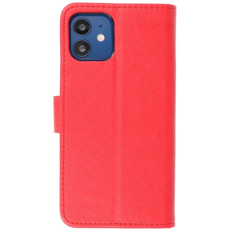 Bookstyle Wallet Cases Cover pour iPhone 12 mini Rouge