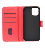 Bookstyle Wallet Cases Cover pour iPhone 12 mini Rouge